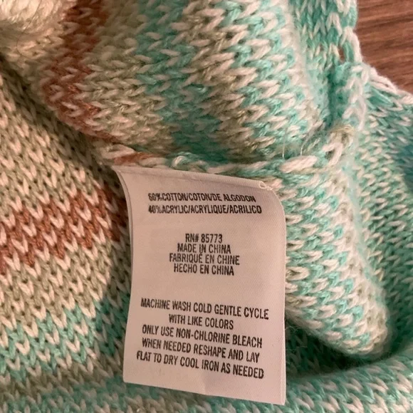O’Neill pink, mint green, white striped Hoodie sweater, S, NWT! - Picture 7 of 7